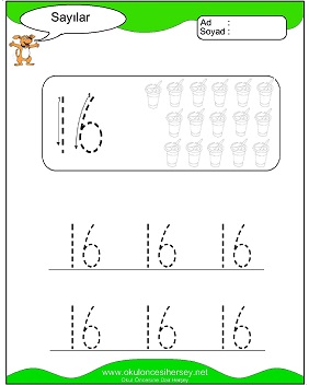 okul öncesi 1 sayısı çizgi çalışması